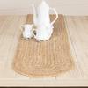 VHC Brands Farmhouse Coastal Braided Woven Natural Jute Table Runner for Kitchen Tabletop Dining Room Table Hot Pad Mat, Gift Ideas- Natural Tan, Oval 13x90 7.5 Foot Long view 1
