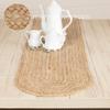 VHC Brands Farmhouse Coastal Braided Woven Natural Jute Table Runner for Kitchen Tabletop Dining Room Table Hot Pad Mat, Gift Ideas- Natural Tan, Oval 13x90 7.5 Foot Long view 3