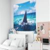 Shorping Tapestry Wall Hanging, 60x60Inches Hanging Wall Tapestry for Dcor Living Room Dorm White Shark Fin Above Water view 4