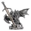 Ebros Gift Legendary Silver Dragon Protecting Castle Tower Letter Opener Figurine Sculpture Home and Office Decorative Sculpture Medieval Renaissance Dungeons and Dragons Fantasy view 1