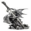 Ebros Gift Legendary Silver Dragon Protecting Castle Tower Letter Opener Figurine Sculpture Home and Office Decorative Sculpture Medieval Renaissance Dungeons and Dragons Fantasy view 3
