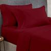 Crown Collection 100% Egyptian Cotton Sheets, Full XL Size Sheet Set, 4 Pc, 600 Thread Count, 16 inch Deep, Cooling & Breathable, Fine Pipine Design with Decorative Pillows view 1