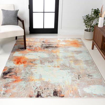JONATHAN Y Modern Abstract Vintage Cream/Orange Indoor Area Rug, 5x8, Contemporary POP, Transitional, Easy-Cleaning for Living Room, Bedroom, Kitchen, Pet Friendly, Non-Shedding (CTP104B-5)