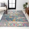 JONATHAN Y Boho Vintage Navy/Cream Indoor Area Rug, 5x8, Bohemian Flair Medallion, Chic, Floral, High Traffic for Living Room, Bedroom, Kitchen, Pet Friendly, Non-Shedding (BMF103B-5) view 1