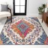 JONATHAN Y Boho Vintage Blue/Multi Indoor Area Rug, 5x8, Bohemian Flair Medallion, Floral Easy-Cleaning High Traffic for Living Room, Bedroom, Kitchen, Pet-Friendly, Non-Shedding (BMF106A-5) view 1