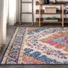 JONATHAN Y Boho Vintage Blue/Multi Indoor Area Rug, 5x8, Bohemian Flair Medallion, Floral Easy-Cleaning High Traffic for Living Room, Bedroom, Kitchen, Pet-Friendly, Non-Shedding (BMF106A-5) view 3