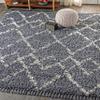 JONATHAN Y Mercer Shag Plush Tassel Blue/Cream Indoor Area Rug, 5x8, Moroccan Geometric Trellis, Contemporary, Easy-Cleaning for Living Room, Bedroom, Kitchen, Pet Friendly, Non-Shedding (MCR102A-5) view 1