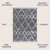 JONATHAN Y Mercer Shag Plush Tassel Blue/Cream Indoor Area Rug, 5x8, Moroccan Geometric Trellis, Contemporary, Easy-Cleaning for Living Room, Bedroom, Kitchen, Pet Friendly, Non-Shedding (MCR102A-5) view 2