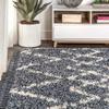 JONATHAN Y Mercer Shag Plush Tassel Blue/Cream Indoor Area Rug, 5x8, Moroccan Geometric Trellis, Contemporary, Easy-Cleaning for Living Room, Bedroom, Kitchen, Pet Friendly, Non-Shedding (MCR102A-5) view 3