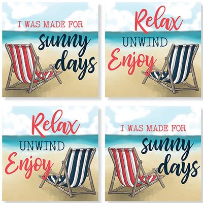 Carson Sling Chair Set Square House Coaster Set