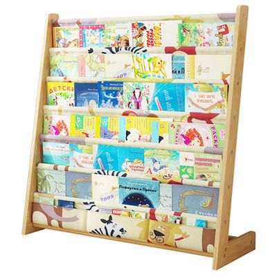 Bookcases Bookshelf Cartoon Bookshelf Solid Wood Floor Bookshelf Kindergarten Book Shelf Children's Toy Storage Rack Large Capacity Storage Rack Cabinets & Shelves (Color : Wood a, Size : 75 * 79cm)