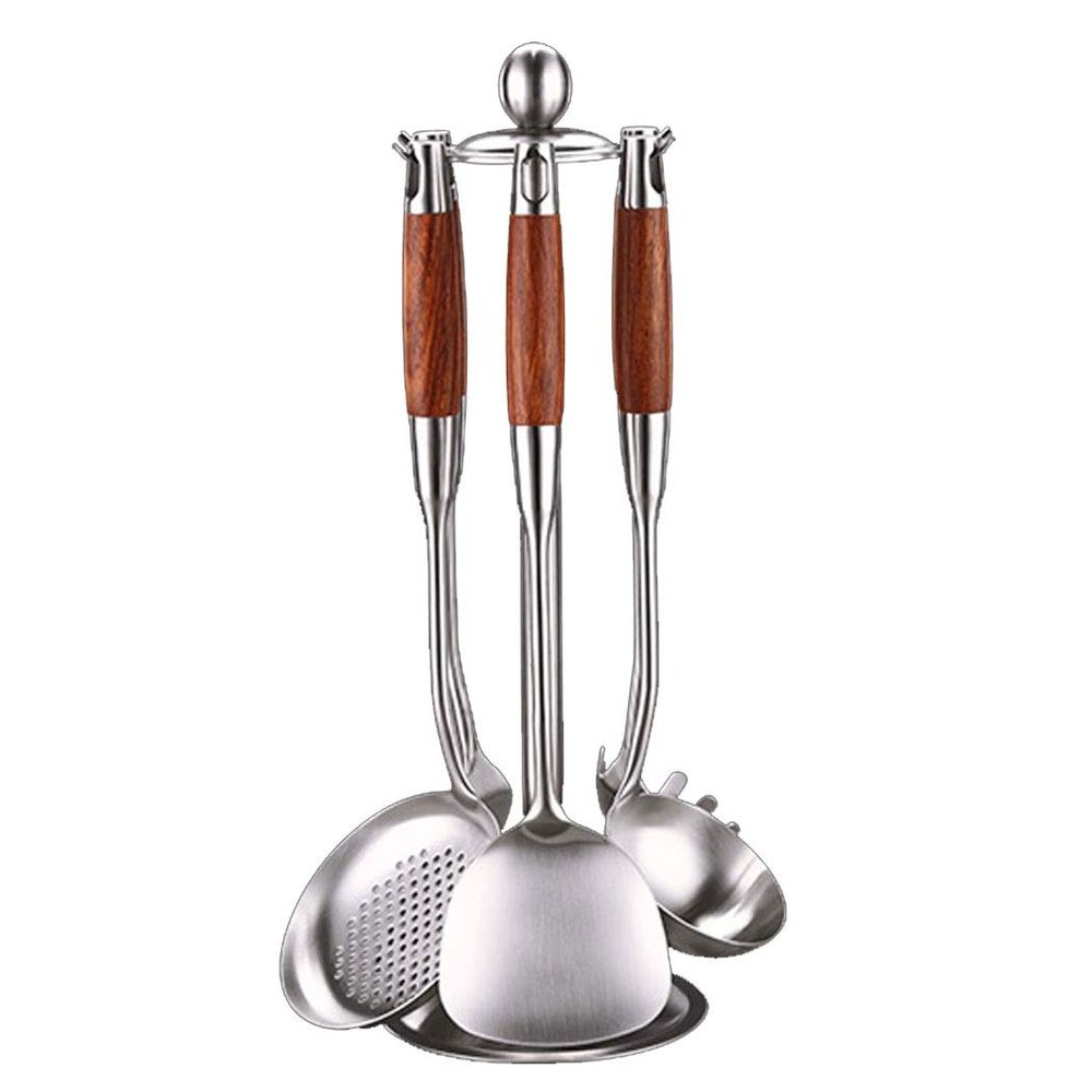 304 Stainless Steel Kitchen Utensil Set  7-Set Stainless Steel Spatula Kitchen Long Handle Kitchen Shovel Cooking Shovel  Nonstick Cookware Set ZF-41
