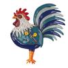 Allen Designs P1995 Swinging Pendulum Rooster Design Clock Rise N Shine 12 inches x 13.5 inches view 1