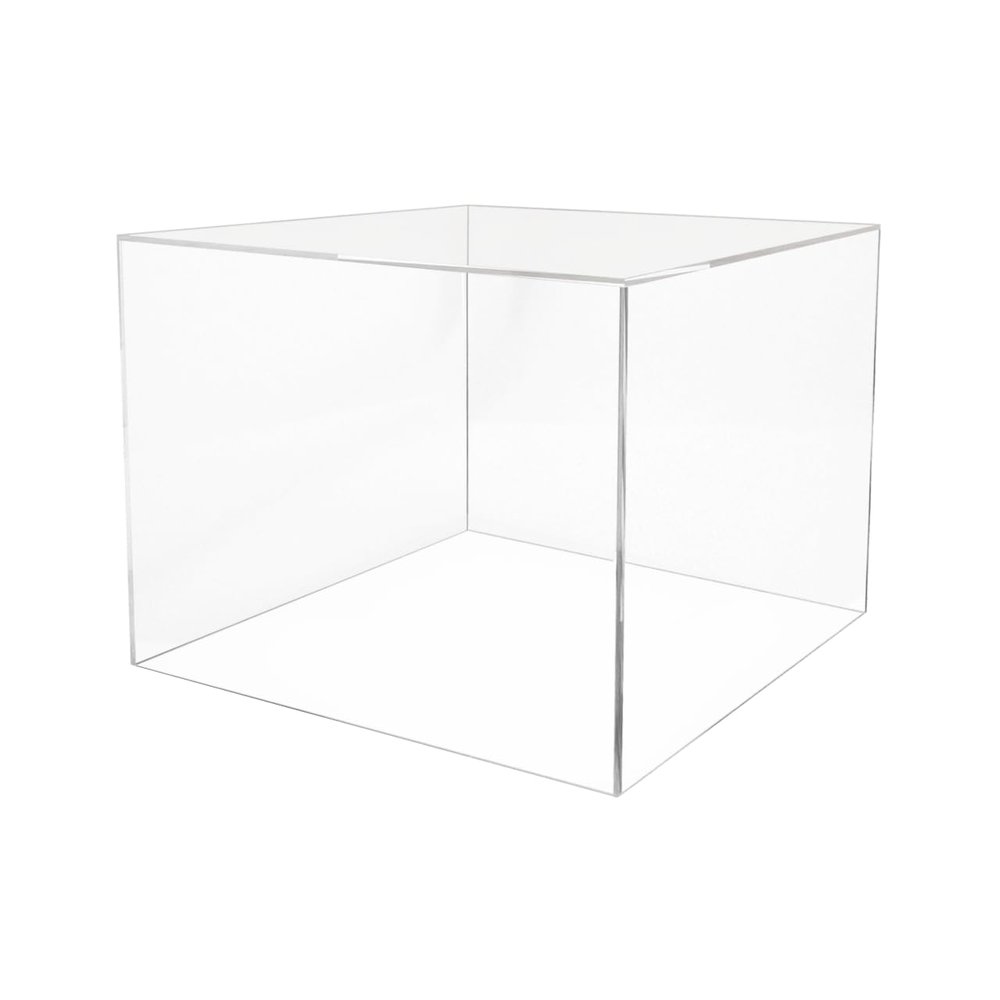 12" x 12" x 9" Riser Display Box No Lid Clear Acrylic Thronewith One Open Side Versatile Square Plexiglass Dust Cover Retail Product Pedestal or Merchandise Storage Bin by Marketing Holders