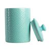 10 Strawberry Street Embossed Ceramic Kitchen Canister Set, Set of 3, Tide Blue view 3