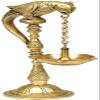 Five-Wick Peacock Hanging Oil lamp with Stand - Brass Statue view 3