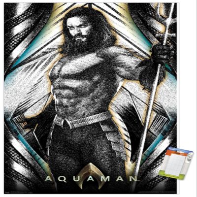 Trends International DC Comics Movie - Aquaman - Graphic Wall Poster, 22.375" x 34", Premium Poster & Mount Bundle