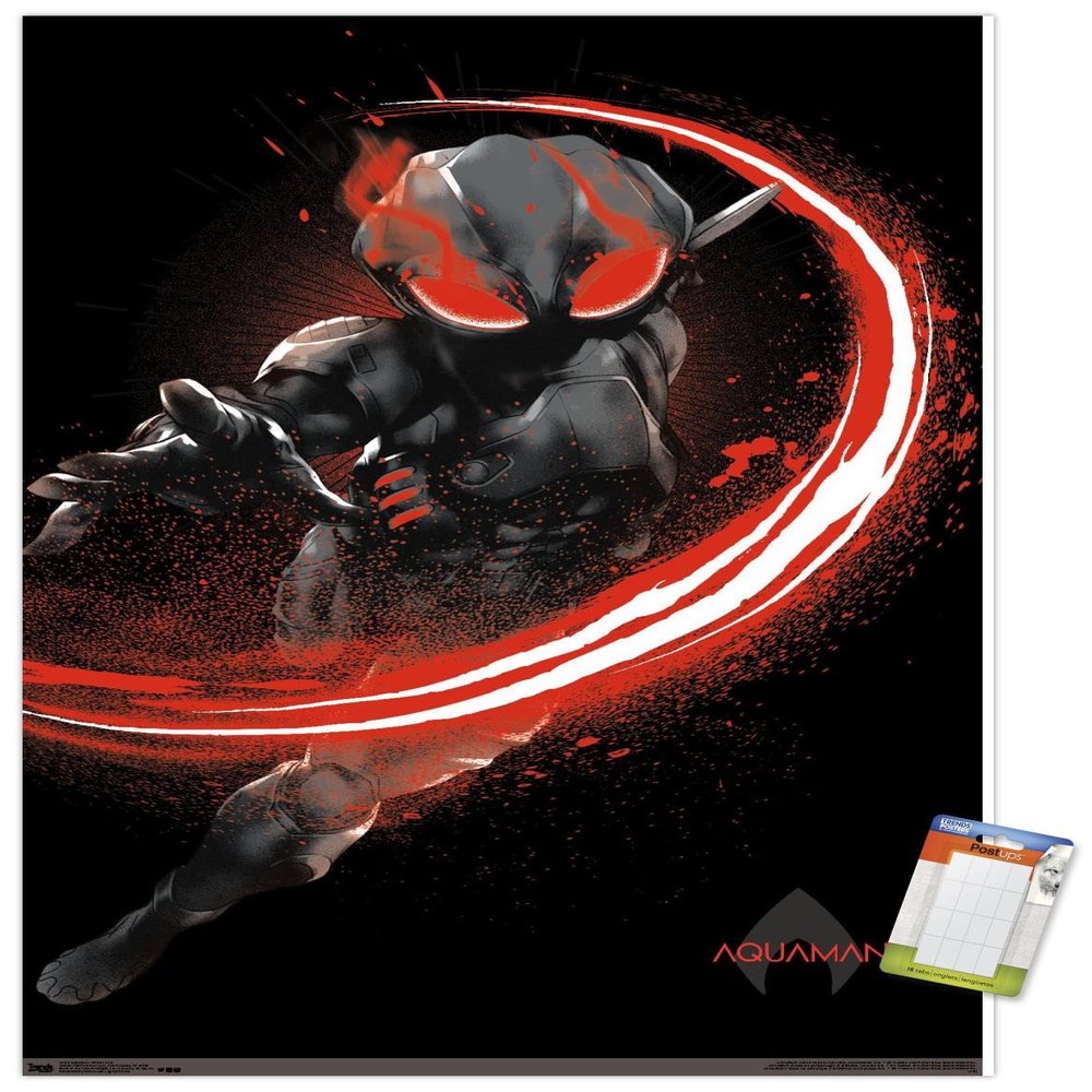 Trends International DC Comics Movie - Aquaman - Manta Fear Wall Poster, 22.375" x 34", Premium Poster & Mount Bundle