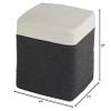 Cortesi Home Macon Square Rope Pouf Ottoman, Grey and White view 2