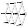 Dseap Accordian Wall Hanger: 16 High Wooden Wall Expandable Coat Rack, Hat Rack Holder, Accordion Hook for Baseball Caps, Coats, Mugs, 10 Peg Hooks, White & Black view 1
