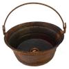 Rustic Fired Vintage Patina Bucket Vessel Pure Copper Bathroom Sink view 2