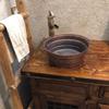 Rustic Fired Vintage Patina Bucket Vessel Pure Copper Bathroom Sink view 4