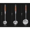 5 PCS Kitchen Shovel Spoon Set, 304 Stainless Steel Kitchen Wooden Handle Spatula Anti-hot Thickening Stir-Fry Shovel Spoon Cooking Utensils C-52 view 2