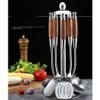 5 PCS Kitchen Shovel Spoon Set, 304 Stainless Steel Kitchen Wooden Handle Spatula Anti-hot Thickening Stir-Fry Shovel Spoon Cooking Utensils C-52 view 4