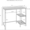 Crosley Furniture Brooke Small Home Office Desk with Storage Shelves, Washed Oak view 3