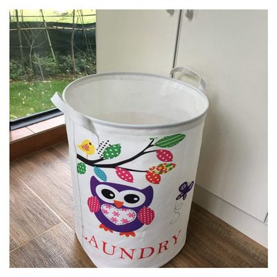 Waterproof Foldable Laundry Hamper Bucket,Dirty Clothes Laundry Basket, Bin Storage Organizer for Toy Collection,Oxford Cloth Storage Basket with Stylish Cartoon Design (Owl random) ( Color : Owl )