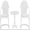 Crosley Furniture Tulip 3-Piece Outdoor Chair and Side Table Set, Retro Metal Patio Conversation Sets, White view 2