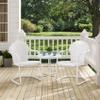 Crosley Furniture Tulip 3-Piece Outdoor Chair and Side Table Set, Retro Metal Patio Conversation Sets, White view 4
