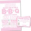 Backyard BBQ Baby Shower Invitations with Envelopes, Cook Out Baby Shower Invitations, Baby Q Baby Shower Invites (Pink/White) view 1