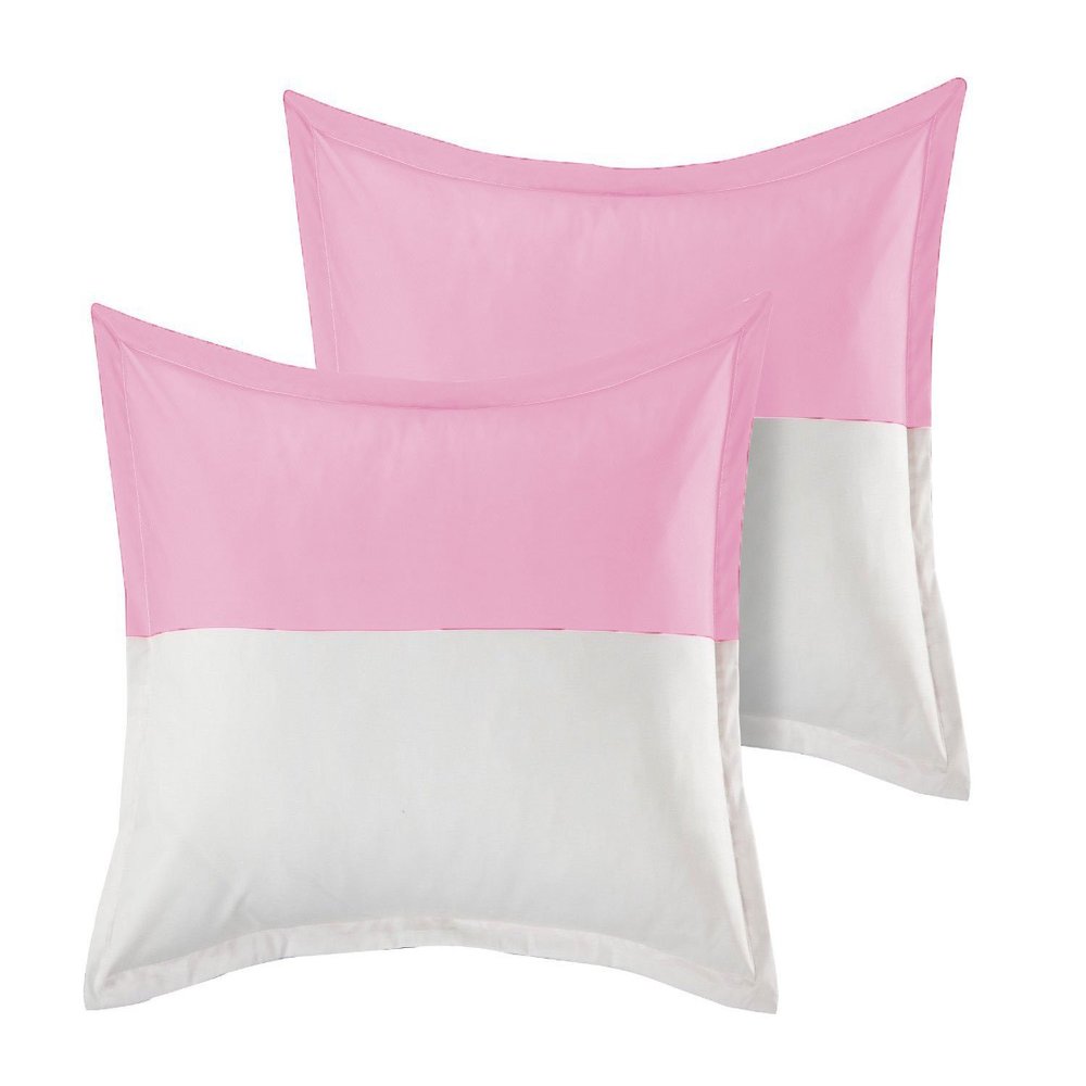 1 Pair Twin Color Pillow Sham Egyptian Cotton 500tc Pink Queen (20 x 30 inch)