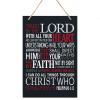 LifeSong Milestones Black Red and White Script Family Sign Home Wall Decorations for Living Room - Home Wall Art - Wooden Rope Hanging Gift 8 x 12 (Trust in The Lord) view 1