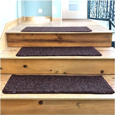 KOECKRITZ Stair Treads 8" x 36" (6 in Pack)  Non-Slip Indoor/Outdoor Carpet for Wooden Steps  Rubber Backed, 1/4" Thick  Fudge Ripple  Safe for Kids & Pets