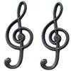 Hdtyyln 2 Pack Decorative Wall Hook, Music Note Wall Hooks, Black Cast Iron Single Hook for Home Kitchen Outdoor Garden Hanging Clothes Caps Bags Coats Daily Tools Planter, 6.3"X2.75" view 1