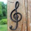 Hdtyyln 2 Pack Decorative Wall Hook, Music Note Wall Hooks, Black Cast Iron Single Hook for Home Kitchen Outdoor Garden Hanging Clothes Caps Bags Coats Daily Tools Planter, 6.3"X2.75" view 2