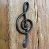 Hdtyyln 2 Pack Decorative Wall Hook, Music Note Wall Hooks, Black Cast Iron Single Hook for Home Kitchen Outdoor Garden Hanging Clothes Caps Bags Coats Daily Tools Planter, 6.3"X2.75" view 4