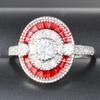 Bansriracha Rings Anniversary Red Cubic Zirconia 925 Sterling Silver Finger Ring for Women Genuine Fashion Jewelry (9) view 2
