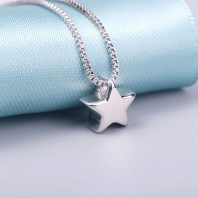 Bansriracha Silver 925 Necklace Shiny Star Necklace Sterling Silver Jewelry Fashion Necklaces & Pendants