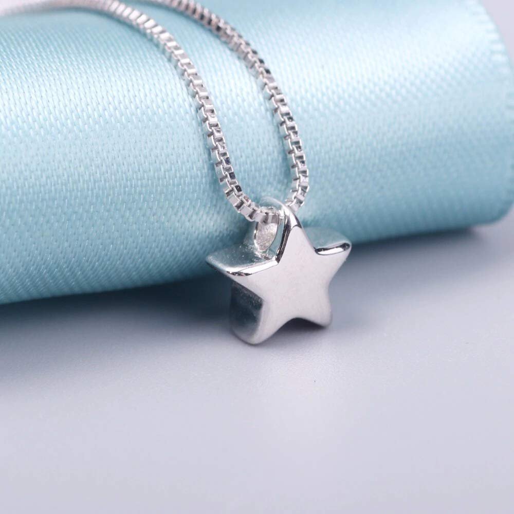Bansriracha Silver 925 Necklace Shiny Star Necklace Sterling Silver Jewelry Fashion Necklaces & Pendants