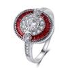 Bansriracha Rings Anniversary Red Cubic Zirconia 925 Sterling Silver Finger Ring for Women Genuine Fashion Jewelry (6) view 1