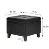 Adeco Storage Ottoman Foot Rest Stool, Leather Ottoman Footstool with Solid Wood Legs and Hinged Lid, 17.7" Small Foot Stool for Living Room, Bedroom view 3