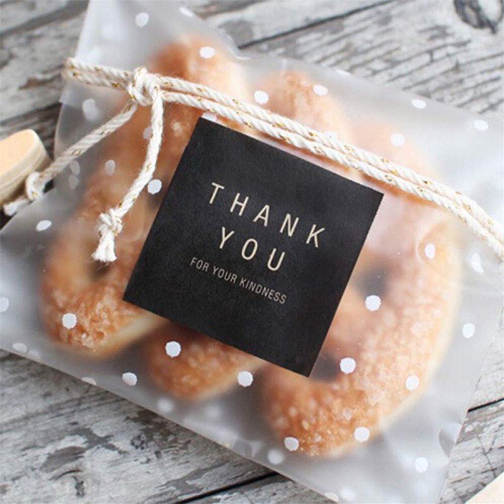 Sperrins 100 Pcs Transparent Self Adhesive Bag Gift Strong Packaging Bags for Candy Biscuit Cakes