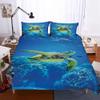 3 Pieces Microfiber Seaworld Bedding Set with 2 Pillowcase 3D Printed Big Turtle in The Sea Ocean Creature Blue Duvet Cover Set (Sea Turtle-Blue,US King) view 4