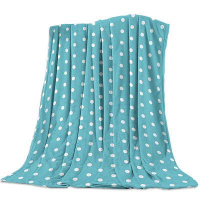 Savannan Fleece Throw Blanket for Couch/Bed Cozy Super Warm Soft Microfiber Fuzzy Flannel Blanket for Adults Kids,Green Polka Dot 40" x 50"