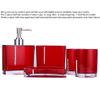 Bathroom Accessories Set, 5-Piece Plastic Gift Set, Toothbrush Holder, Toothbrush Cup, Soap Dispenser, Soap Dish, Toilet Brush Holder, Trash Can view 2