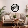 DEKADRON Metal Bike Wall Art, Cyclist Gift, Biker Art, Bicycle Wall Art, Metal Wall Decor, Home Decoration, Bedroom Living Room Decor, Housewarming Gift (28" W x 28" H / 71x71 cm) view 2