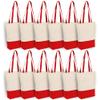 Azuca Heavy Duty 12 oz Cotton Canvas Bag with Bottom Gusset Grocery Beach Shopping Bag 17x14x4 Inches (Red - 12 Pack) view 1